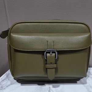 NWT COACH Olive Green Leather Crossbody Bag